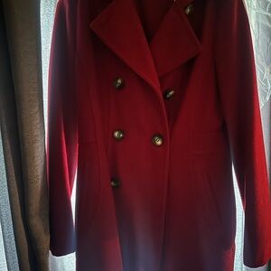 Nautica Women's Red Double-Breasted Pea Coat